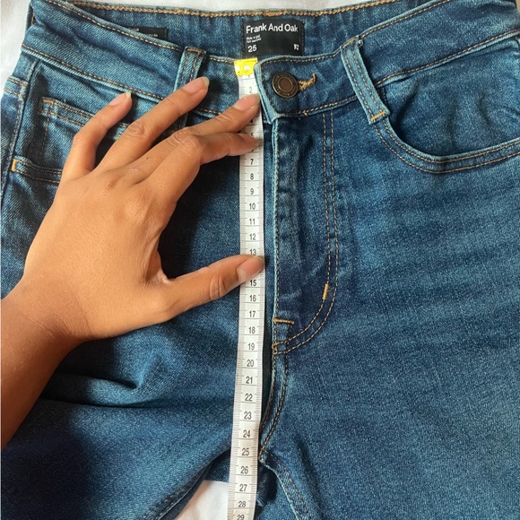 25 Frank And Oak Cyndi High Rise Straight Blue Jeans - Picture 8 of 8